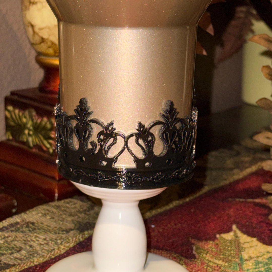 Fancy Black Silver Princess Crown Tumbler Boot, Tumbler Boot Sleeve, fits your Stanley Tumblers, Unique Gift