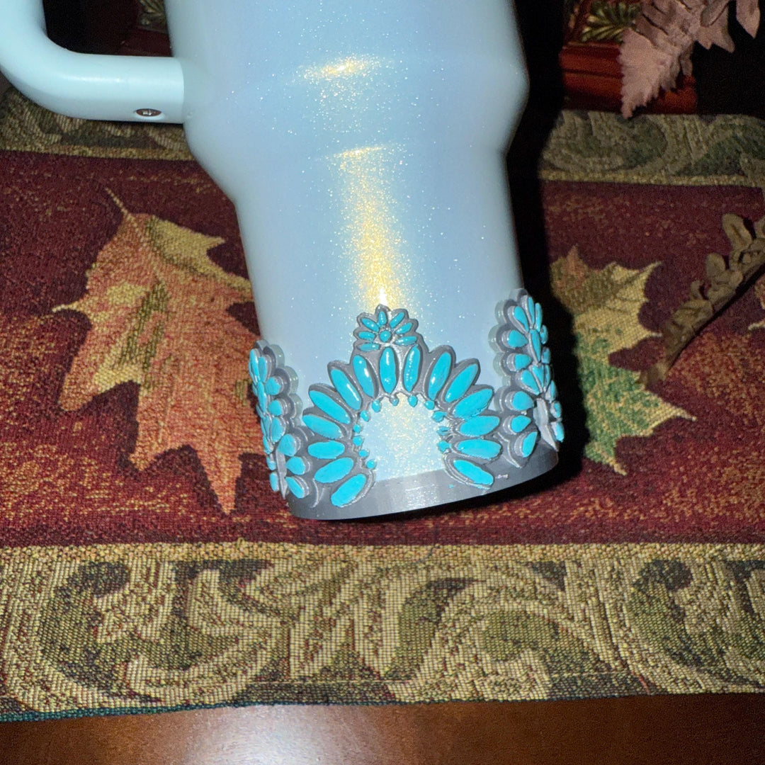 Concho Turquoise Tumbler Boot for Stanley, Drink Sleeve Protective Boot, Country Jewelry, Unique Stanley Hydrojug Coldest Accessories Gift