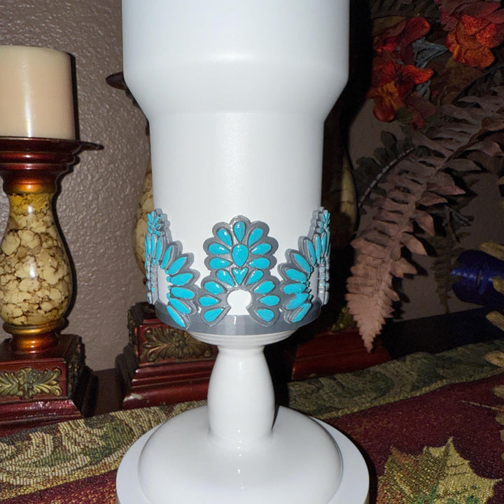Concho Turquoise Tumbler Boot for Stanley, Drink Sleeve Protective Boot, Country Jewelry, Unique Stanley Accessories Gift