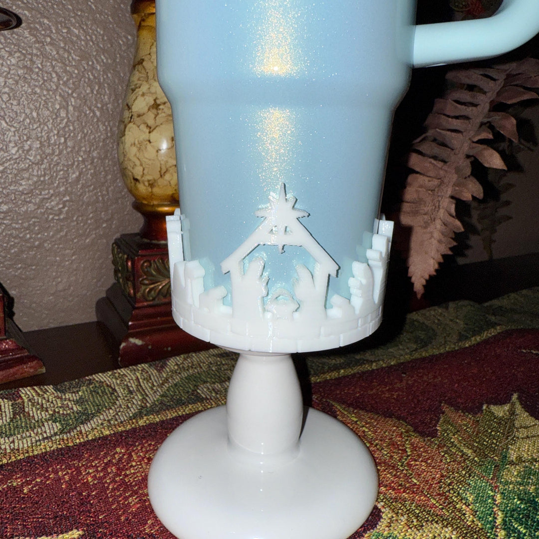 Christmas Nativity Scene Jesus Mary Joseph Shepard Wise Men Boot with Silver, Protective Sleeve, Stanley Tumbler Accessories