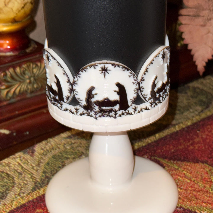 Christmas Nativity Scene Jesus Mary Tumbler Boot, Protective Sleeve, Stanley Tumbler Accessories, black, gold, silver