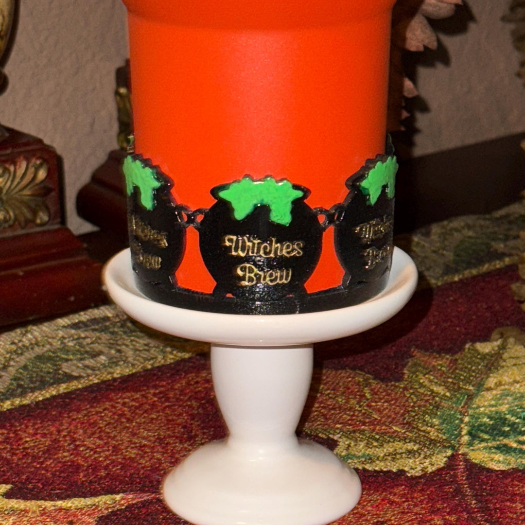 Bubbling cauldron tumbler boot, witches brew, trendy accessories for your Stanley tumbler, unique Halloween gift, hand painted