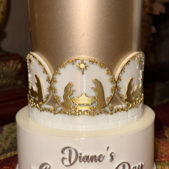 Christmas Nativity Scene Jesus Mary Tumbler Boot, Protective Sleeve, Stanley Tumbler Accessories, black, gold, silver