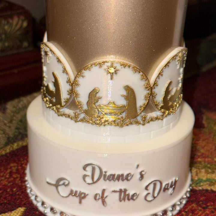 Christmas Nativity Scene Jesus Mary Tumbler Boot, Protective Sleeve, Stanley Tumbler Accessories, black, gold, silver