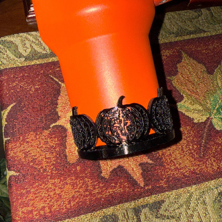 Detailed Halloween Pumpkin Tumbler Boot, Black Orange Halloween Cup Sleeve, Festive Accessories for 30 and 40 oz Tumblers, Unique Gift