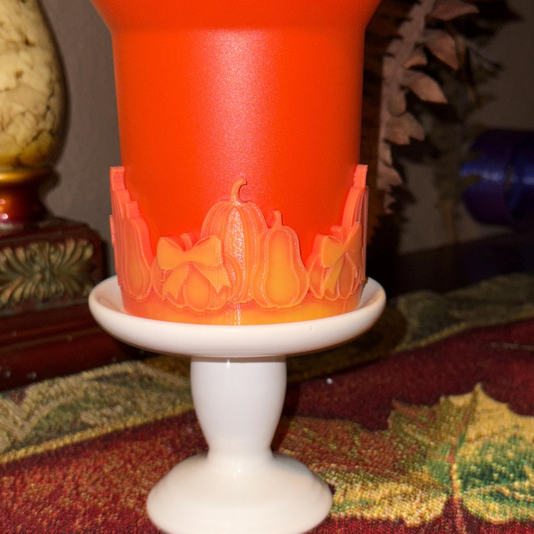 Fall Harvest Pumpkin Tumbler Boot, Orange color-changing Halloween Tumbler Sleeve, Festive Tumbler Accessories for 30 and 40 oz Tumblers