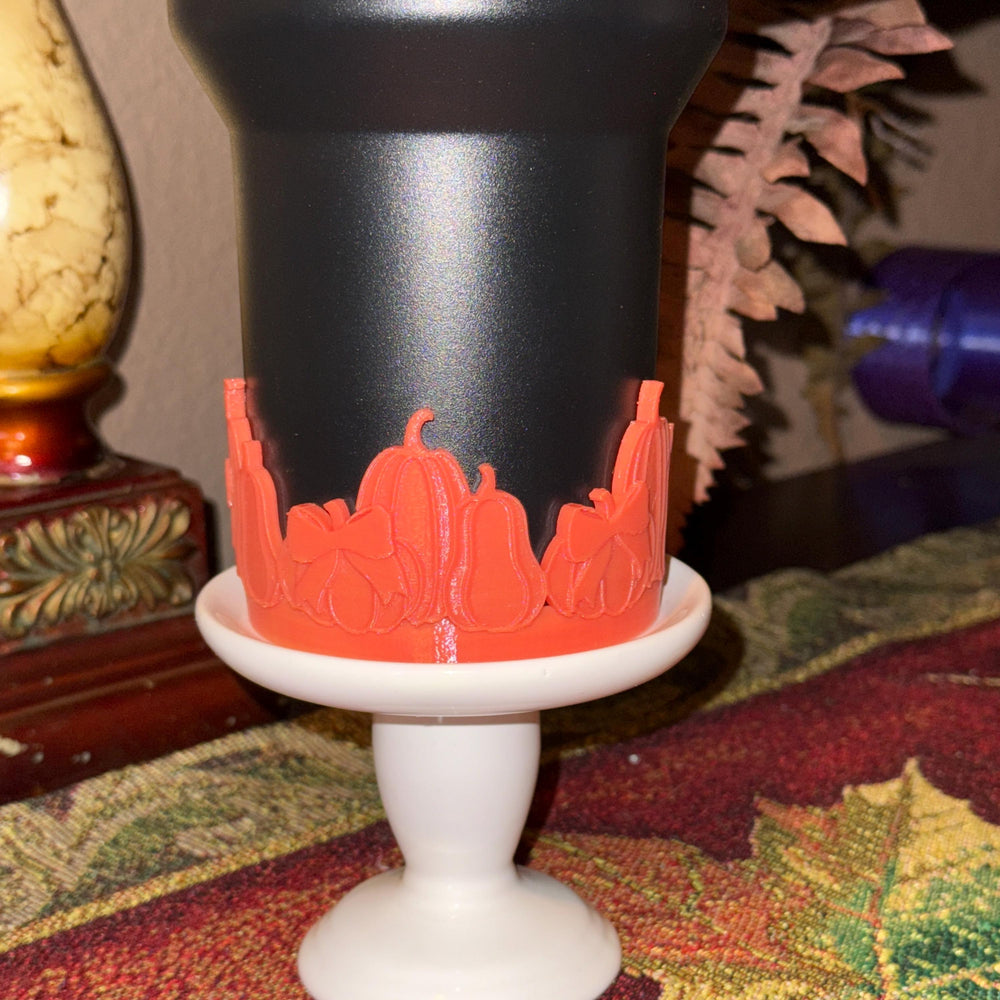 Fall Harvest Pumpkin Tumbler Boot, Orange color-changing Halloween Tumbler Sleeve, Festive Tumbler Accessories for 30 and 40 oz Tumblers