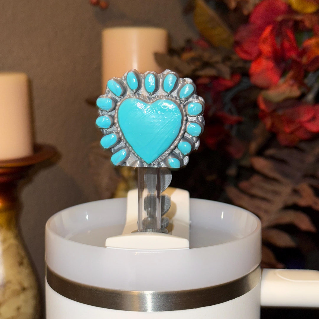 Heart Concho Turquoise Tumbler Boot for Stanley, Drink Sleeve Protective Boot, Country Jewelry, Unique Stanley Accessories Gift