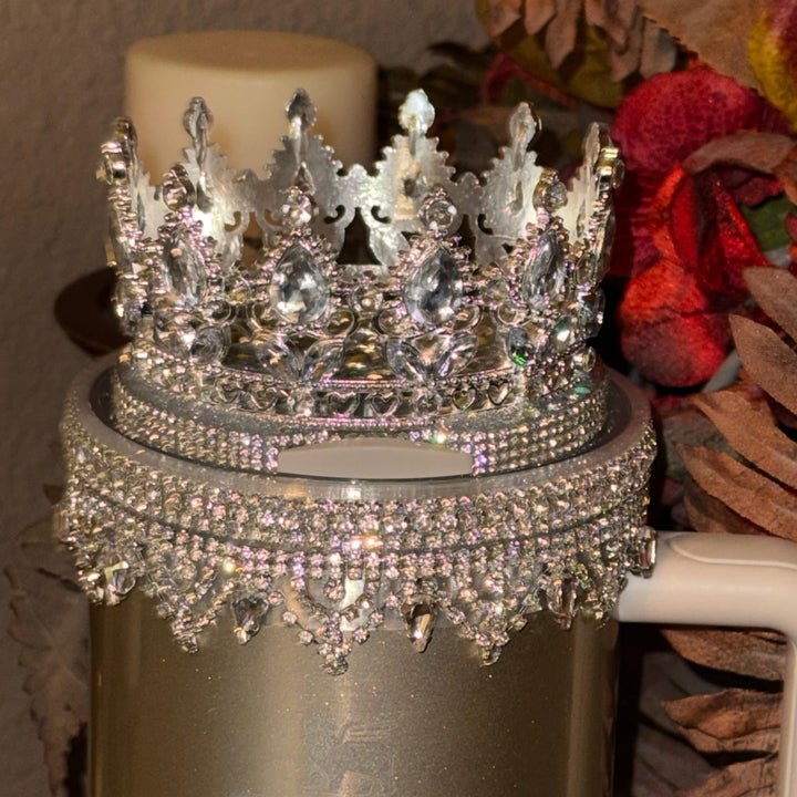 New Og Fancy Rhinestone Royal Princess Accessory For Stanley Tumblers Best Seller Crown Topper, Royal Queen Halo Bling Bangle Band Boot Stra