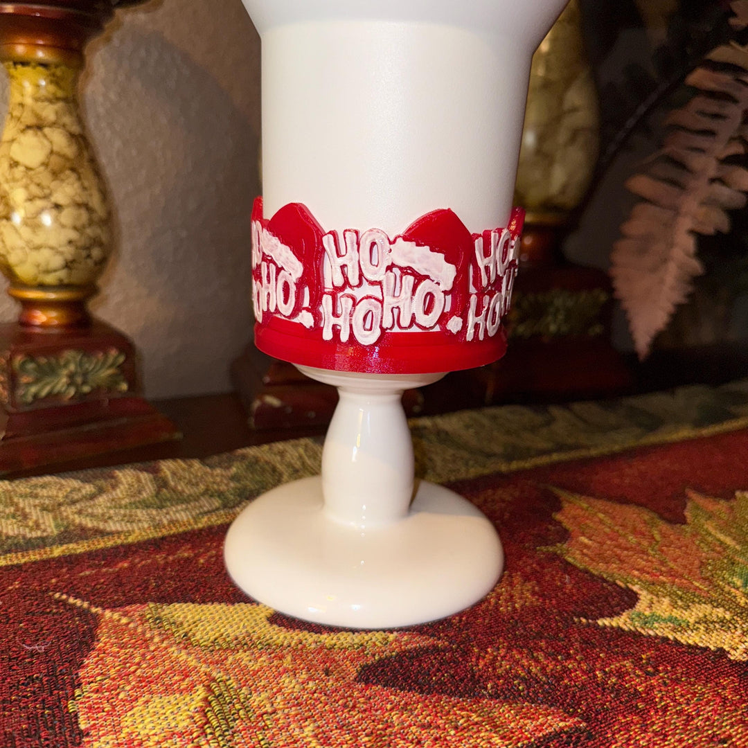 Christmas Santa HoHoHo Tumbler Boot or Topper, Protective Sleeve, Unique gift, Fit 20 30 oz and 40 oz Stanley, Accessories, Red White