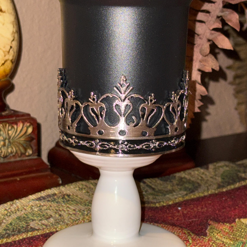 Fancy Black Silver Princess Crown Tumbler Boot, Tumbler Boot Sleeve, fits your Stanley Tumblers, Unique Gift