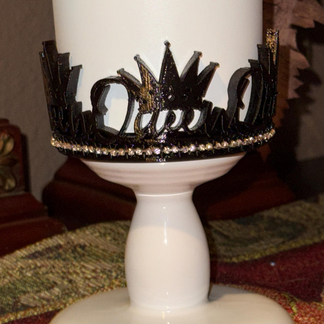 Fancy Rhinestone Black Silver Queen Crown Tumbler Boot, Tumbler Boot Sleeve, fits your Stanley Tumblers, Unique Gift