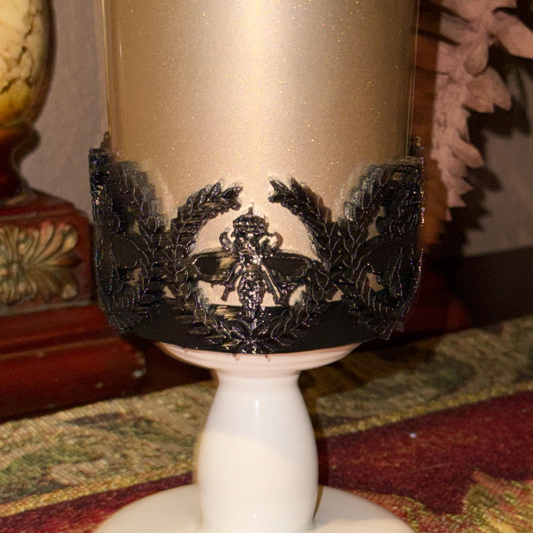 Queen Bee Tumbler Boot, Drink Cup Sleeve, Unique Gift gold accents, black gold