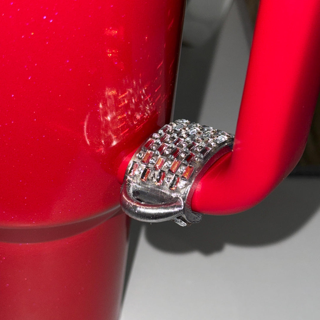 Silver Rhinestone Cup Handle Clip – Magnetic Tumbler Charm Accessory