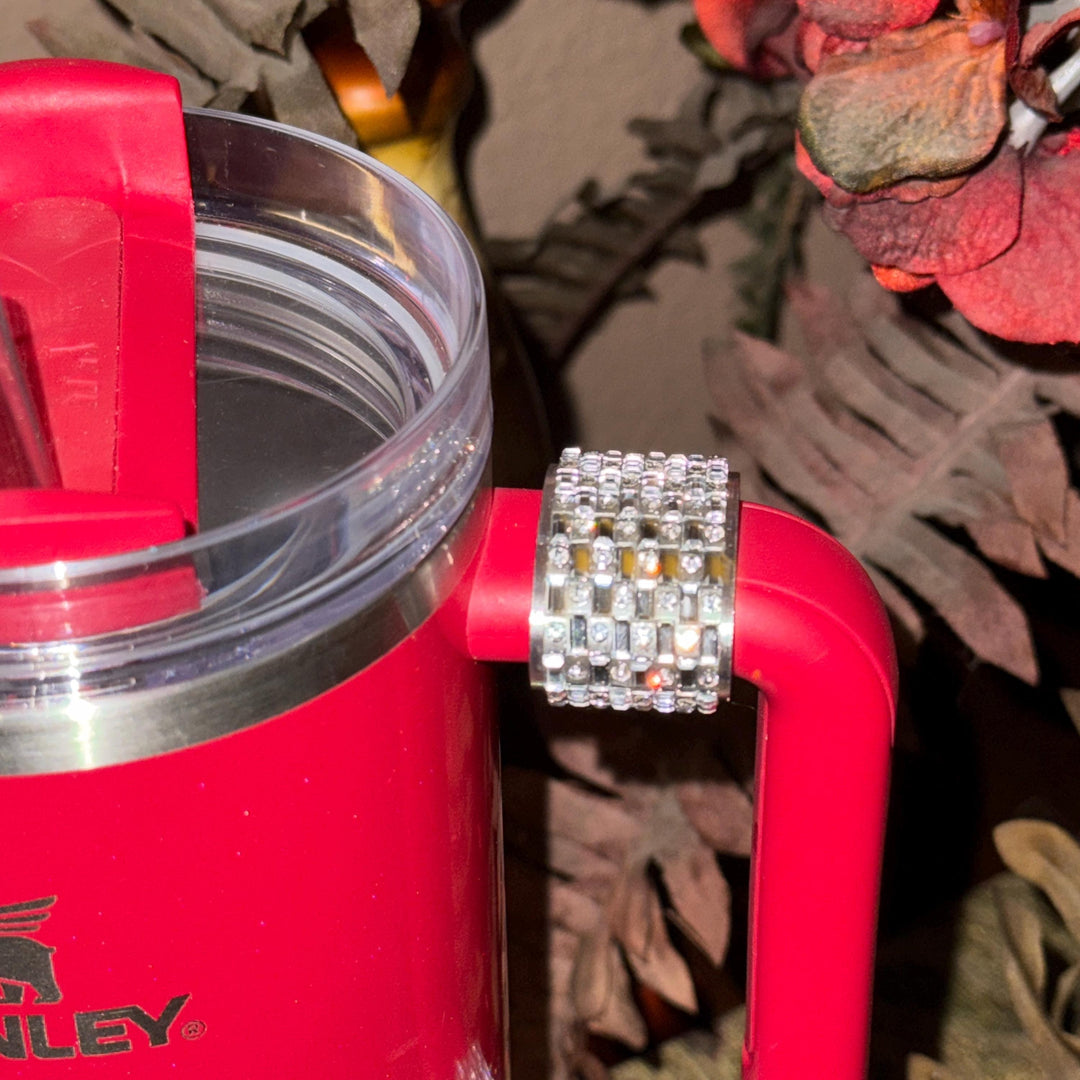 Silver Rhinestone Cup Handle Clip – Magnetic Tumbler Charm Accessory