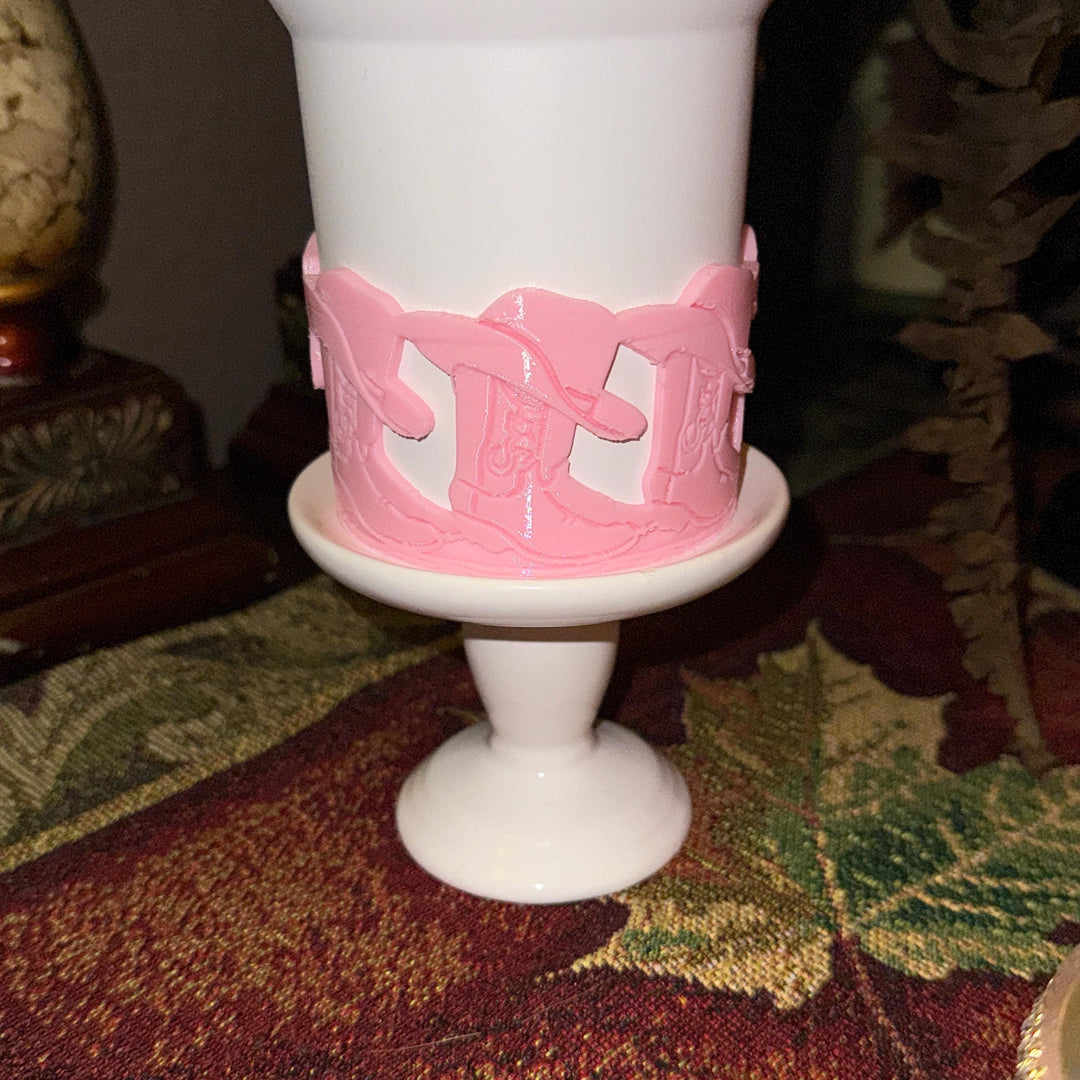 Unique Cowboy Hat and Boots Tumbler Boot, Rodeo Cup Sleeve, fits your Stanley and HydroJug Coldest Tumblers, Unique Gift, custom colors