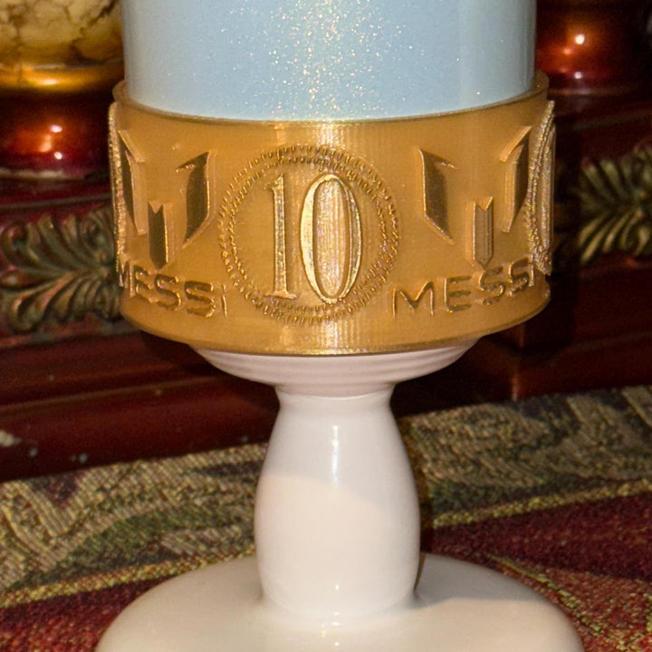 Soccer Star Tumbler Boot, Cup Boot Sleeve, Jersey 10, Argentina Soccer Accessories, Fits your Stanley 40 oz, Light Blue