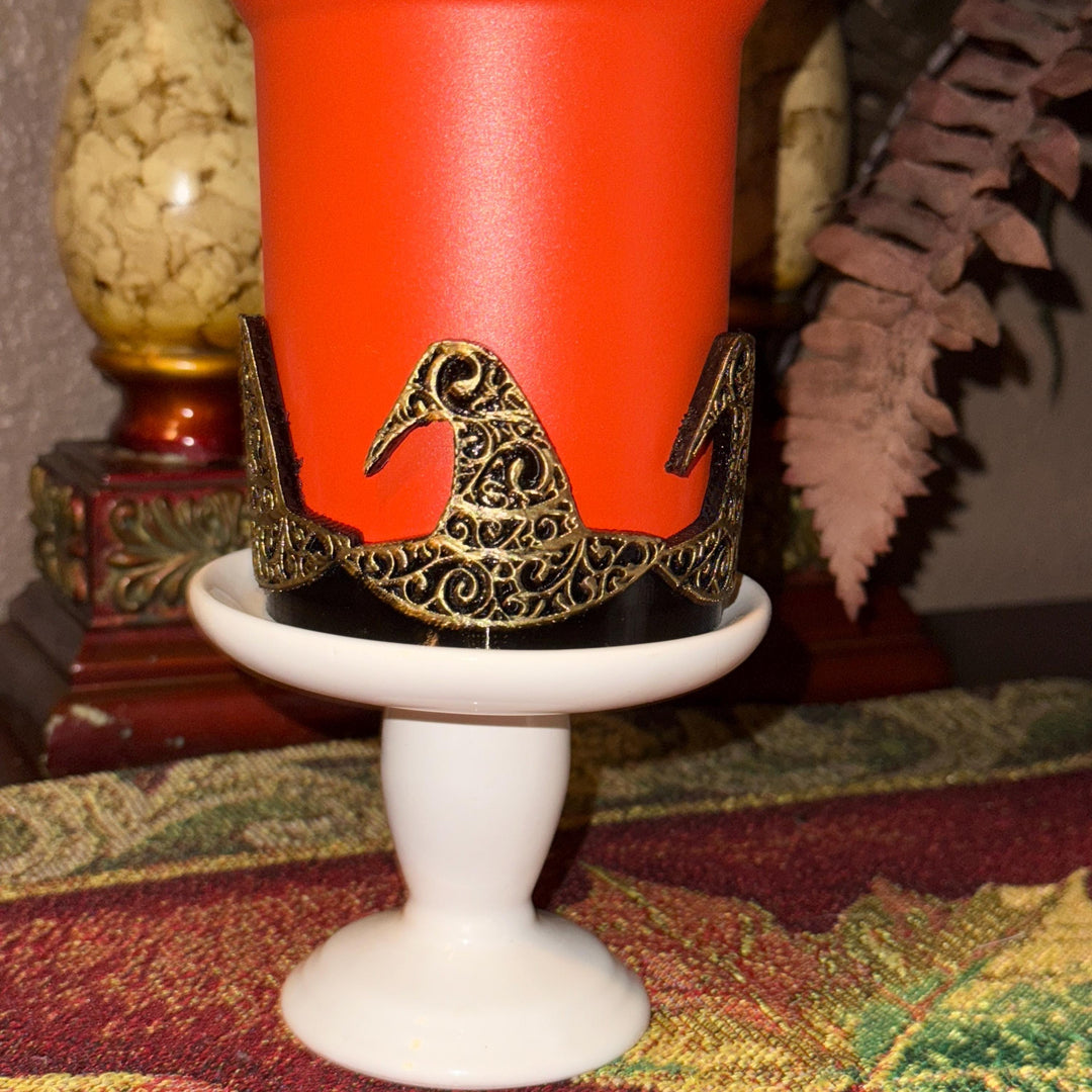 Witch hat tumbler boot gold accented accessories for your Stanley tumbler, unique Halloween gift.