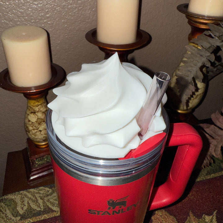 Christmas Cocoa Tumbler Boot or Topper, Hand Painted Protective Sleeve, Fit 20 30 oz and 40 oz Stanley, Tumbler Accessories, Red White