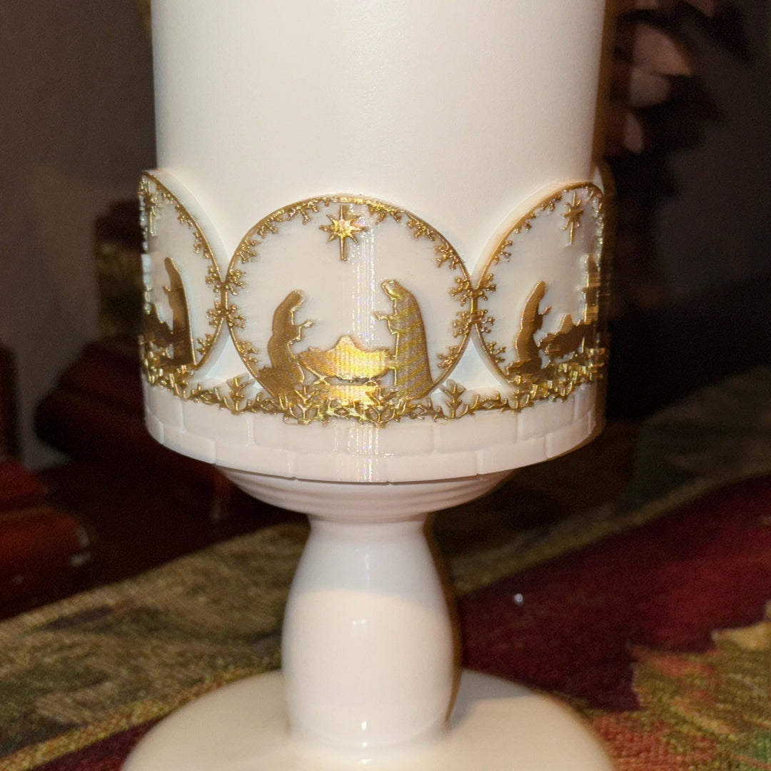 Gold White Nativity Scene Jesus Mary, Tumbler Boot or toppers, star handle charms, Stanley Tumbler Accessories, Starlight Shimmer