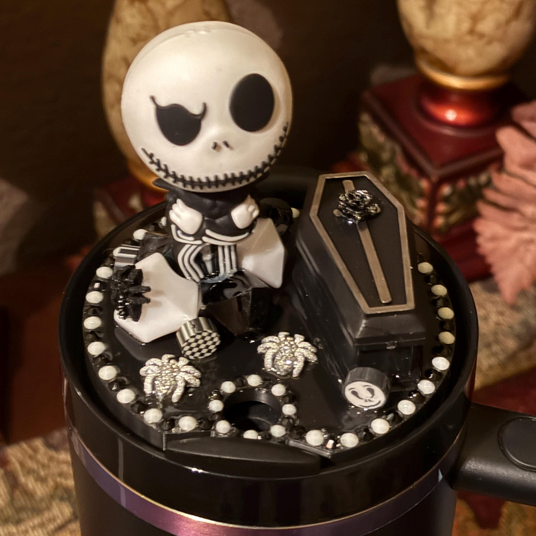 Skeleton Halloween Tumbler Topper, Halloween tumbler lid, Halloween gift, 3D Decorative Lid - HOT SELLER, unique gift