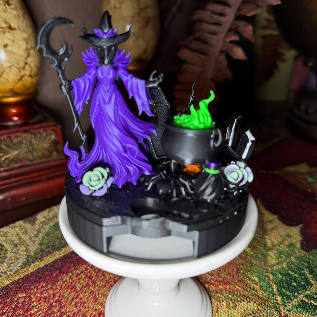 Purple Halloween Witch Tumbler Topper, hat, broom, spell book, cauldron, spiders - HOT SELLER, unique gift spooky witchy vibes