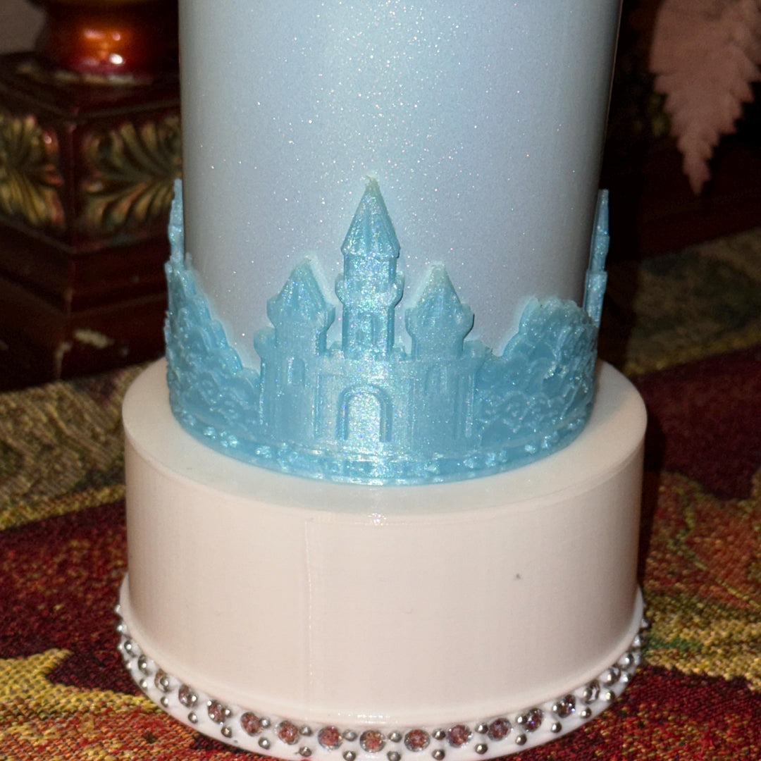 Fancy Castle for Princess Queen Tumbler Boot and Straw Topper, fits Stanley Tumblers, Unique Gift, Ice Frost Castle