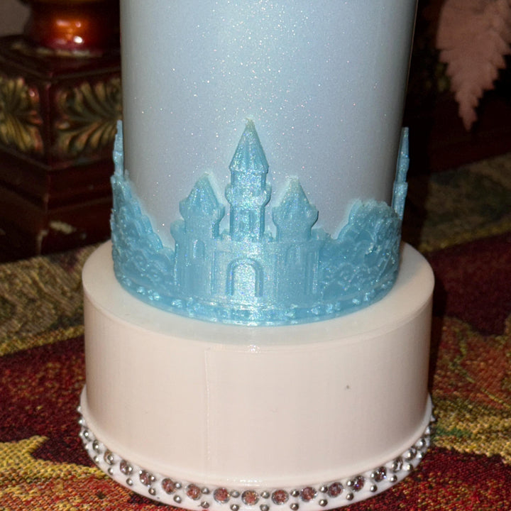 Fancy Castle for Princess Queen Tumbler Boot and Straw Topper, fits Stanley Tumblers, Unique Gift, Ice Frost Castle