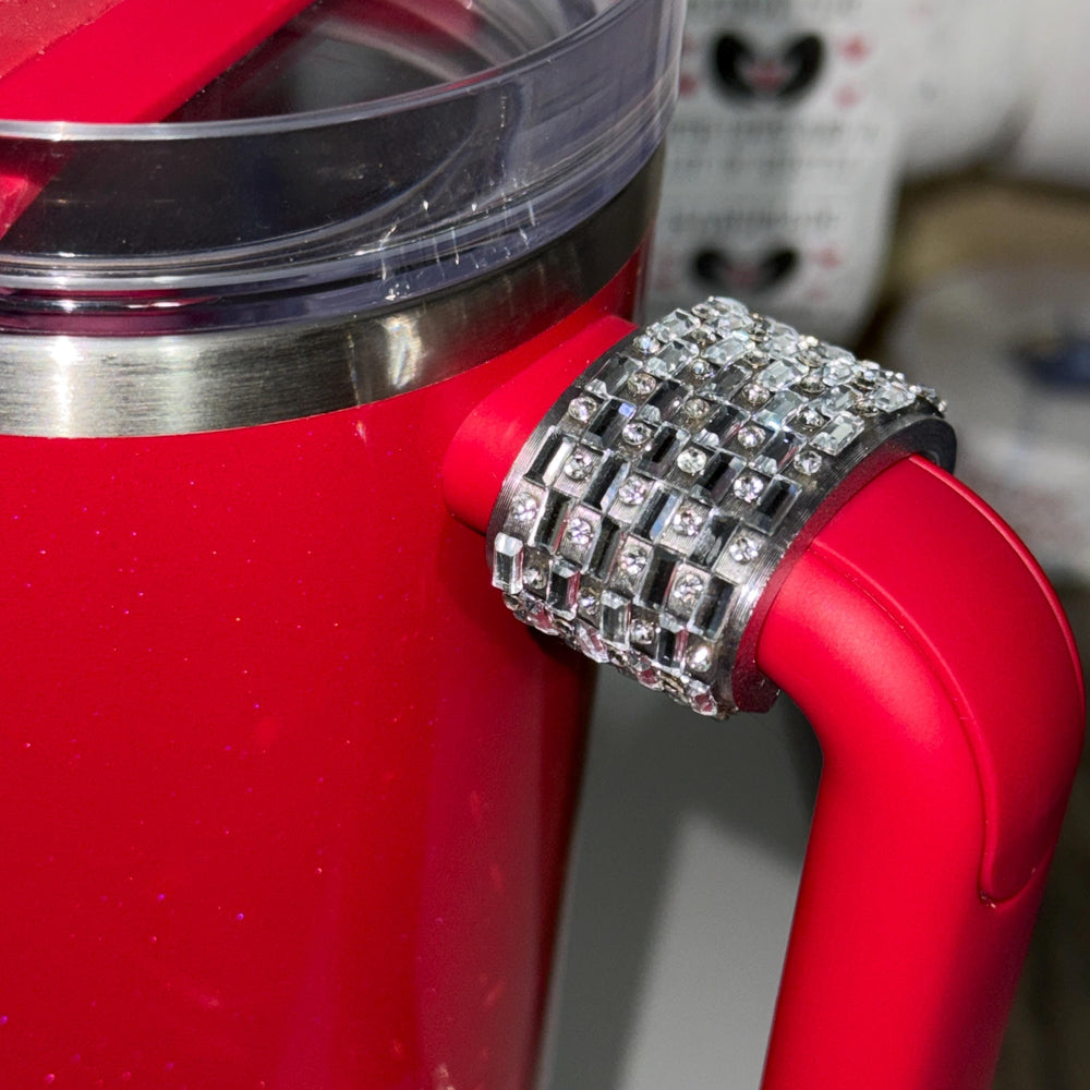 Silver Rhinestone Cup Handle Clip – Magnetic Tumbler Charm Accessory