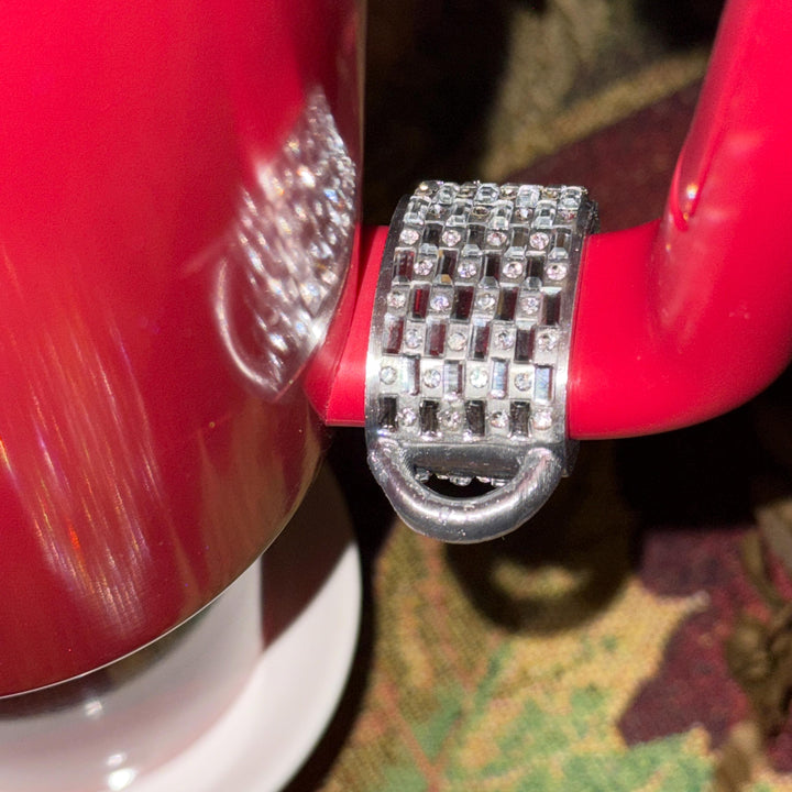 Silver Rhinestone Cup Handle Clip – Magnetic Tumbler Charm Accessory