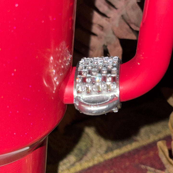 Silver Rhinestone Cup Handle Clip – Magnetic Tumbler Charm Accessory