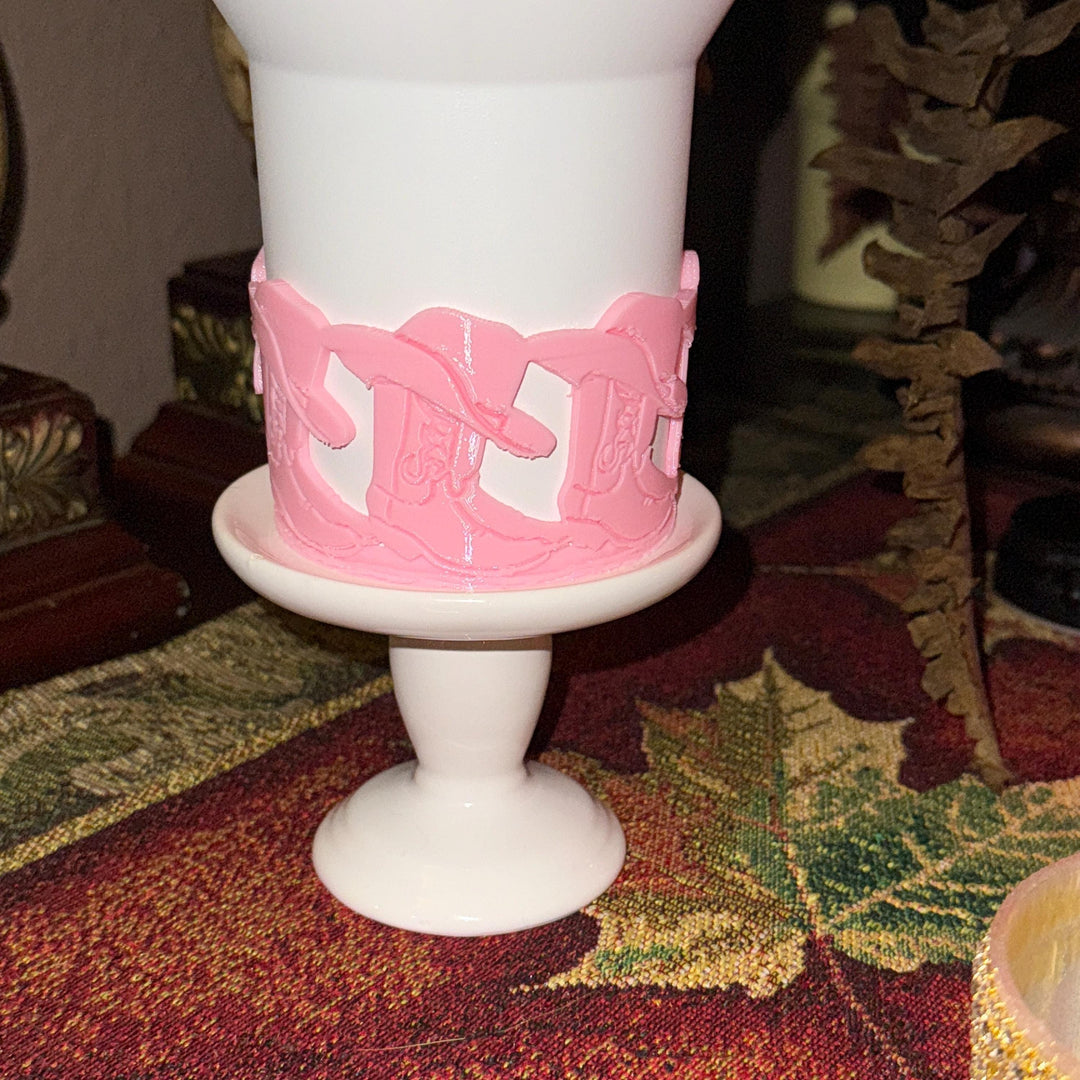Unique Cowboy Hat and Boots Tumbler Boot, Rodeo Cup Sleeve, fits your Stanley and HydroJug Coldest Tumblers, Unique Gift, custom colors