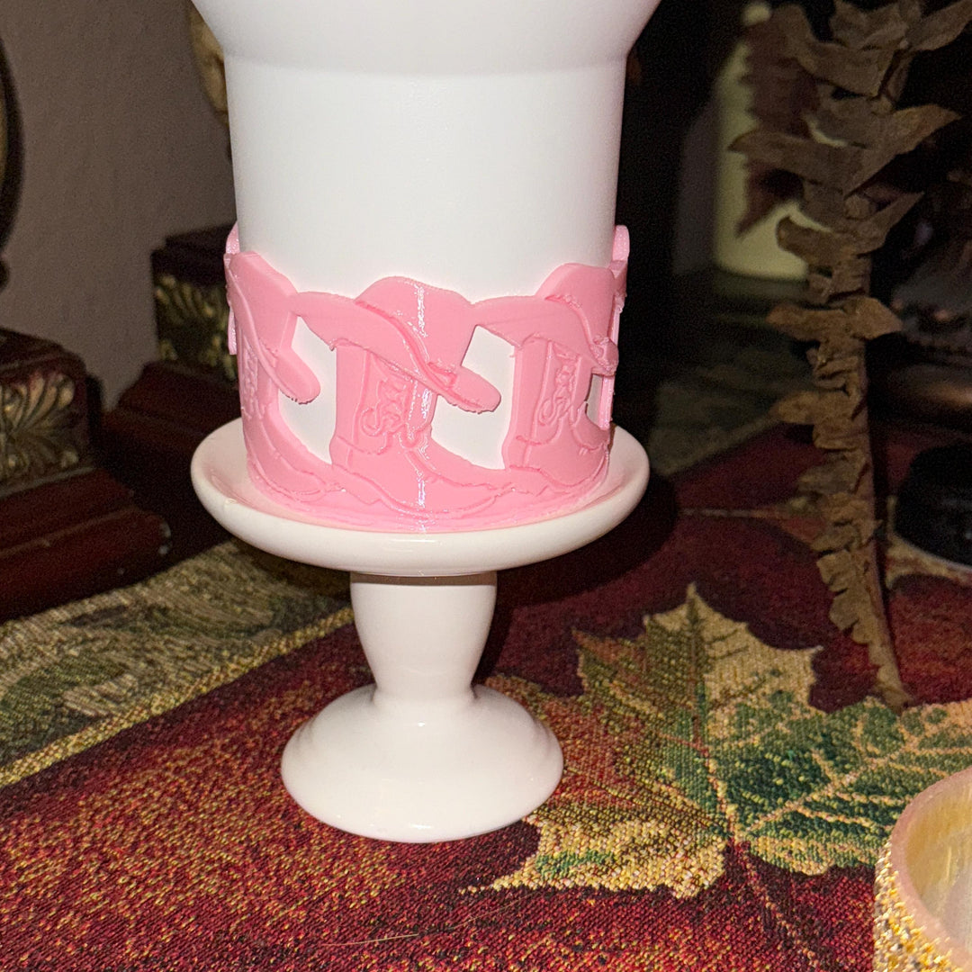 Unique Cowboy Hat and Boots Tumbler Boot, Rodeo Cup Sleeve, fits your Stanley and HydroJug Coldest Tumblers, Unique Gift, custom colors