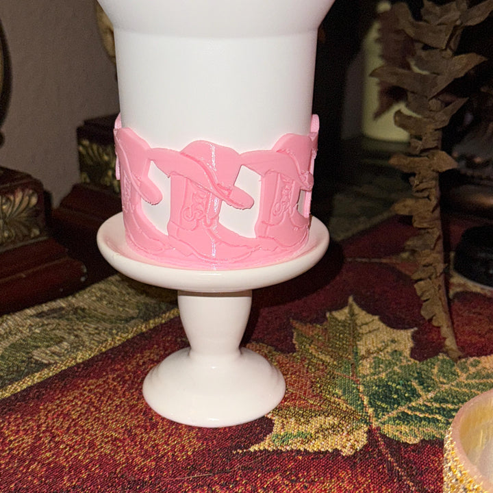 Unique Cowboy Hat and Boots Tumbler Boot, Rodeo Cup Sleeve, fits your Stanley and HydroJug Coldest Tumblers, Unique Gift, custom colors