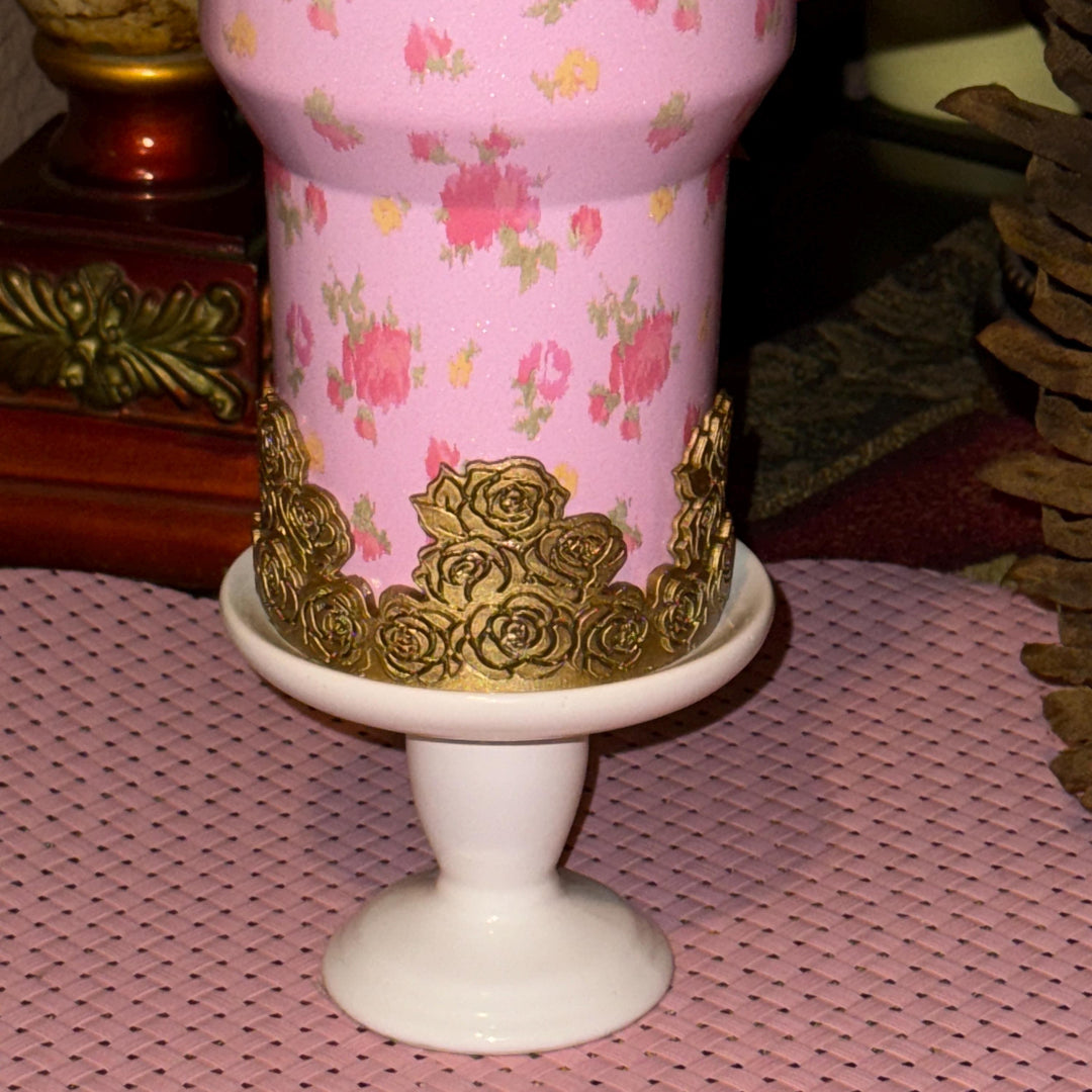 Gold Rose Cluster Tumbler Topper, boot or halo for the Love Shack Fancy Stanley Tumblers
