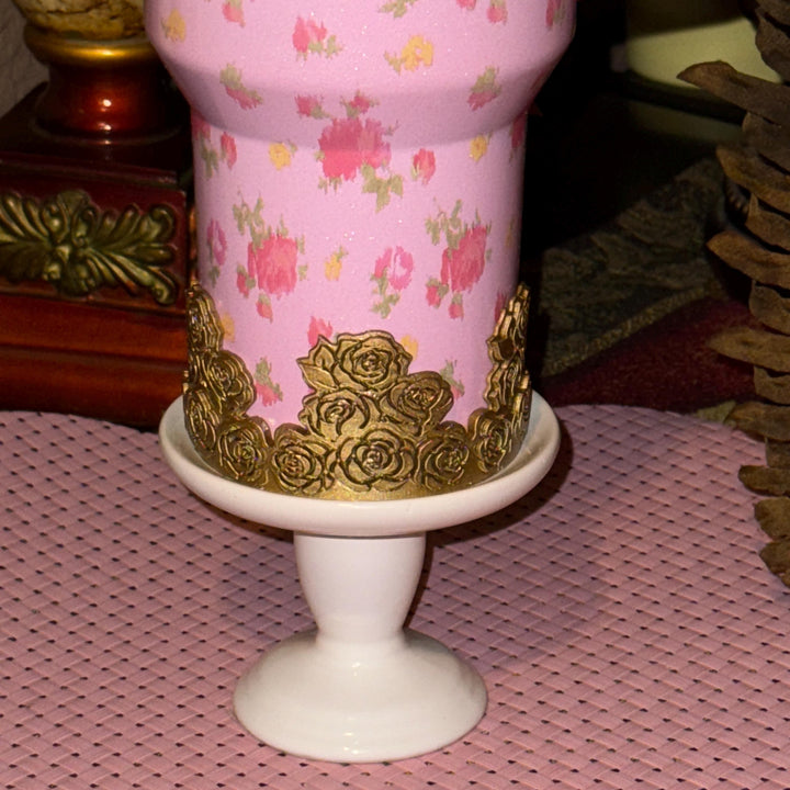 Gold Rose Cluster Tumbler Topper, boot or halo for the Love Shack Fancy Stanley Tumblers