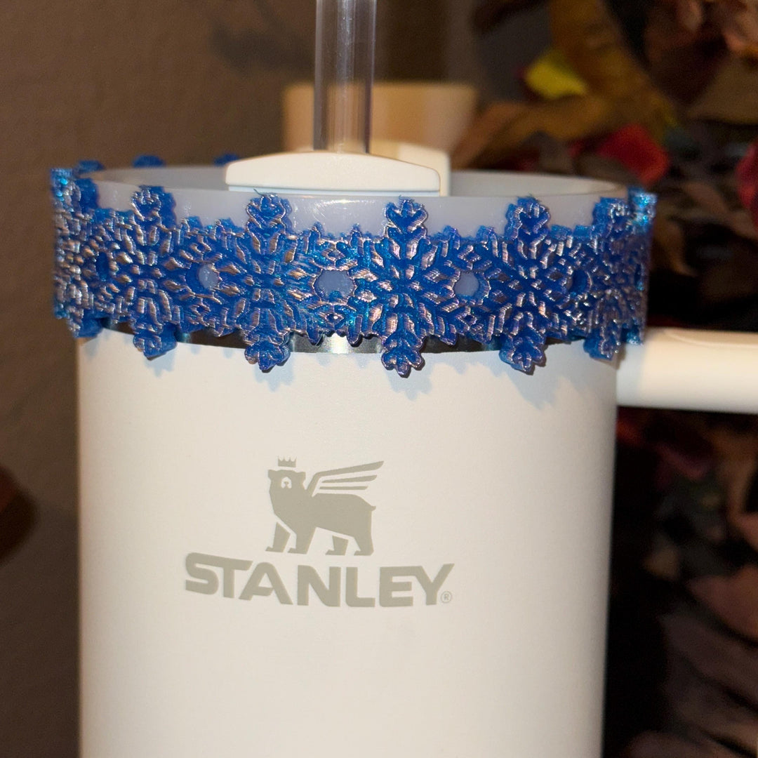 Christmas Snowflake Tumbler Boot, Protective Sleeve, Stanley Tumbler Accessories, unique gift, straw topper
