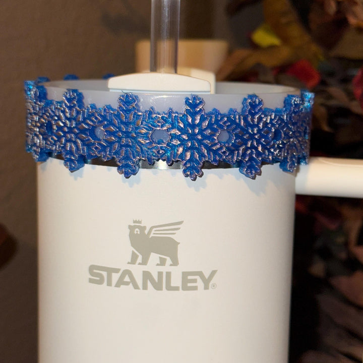Christmas Snowflake Tumbler Boot, Protective Sleeve, Stanley Tumbler Accessories, unique gift, straw topper