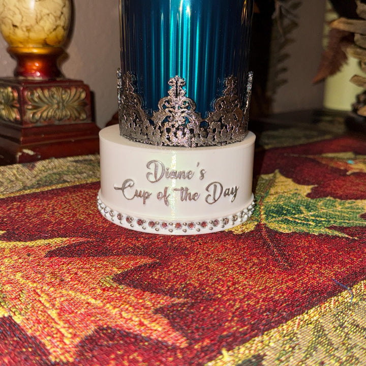 Black Silver Damask Lace Tumbler Boot or Halo, Tumbler Boot Sleeve, fits your Stanley Tumblers, Unique Gift