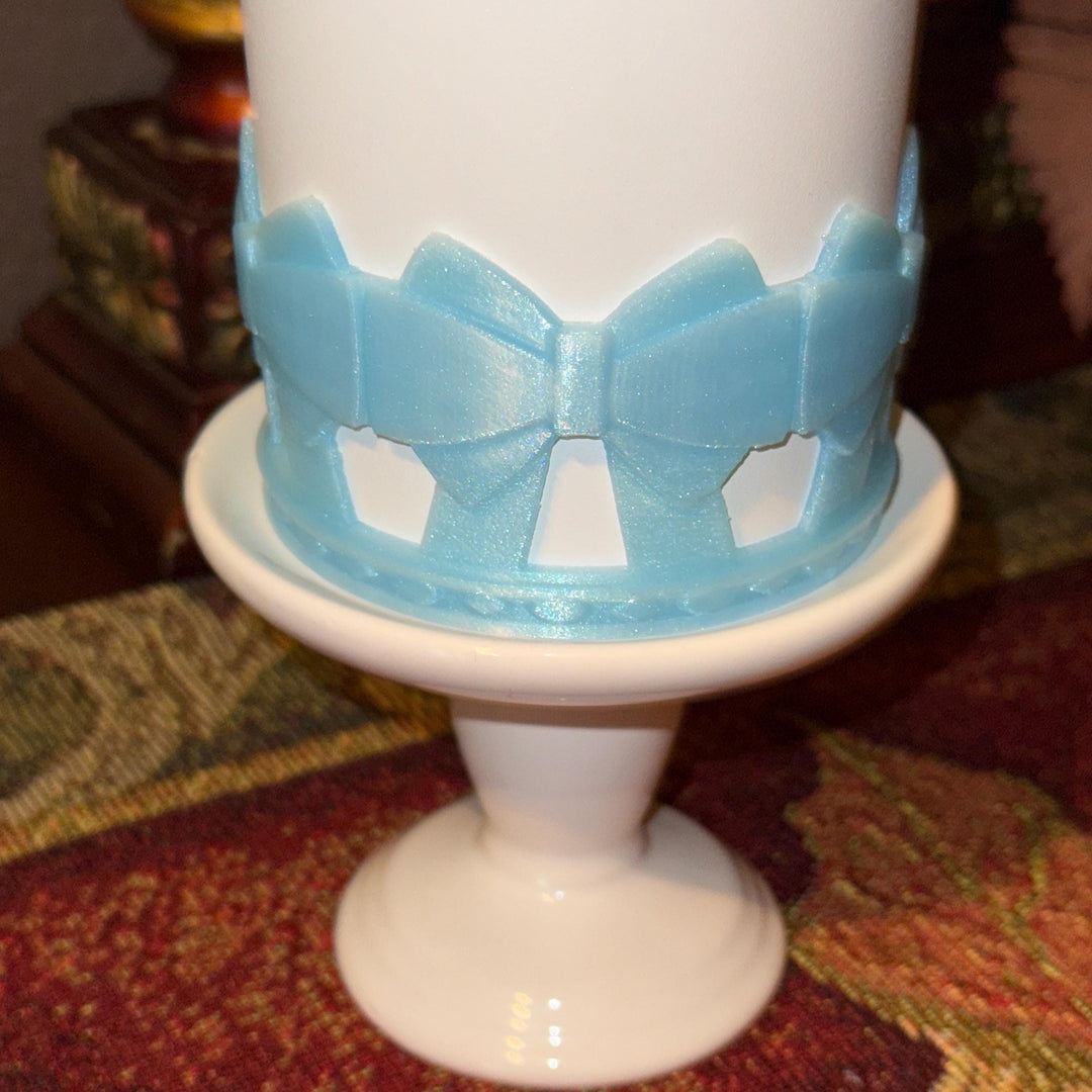 Ribbon Bow Tumbler Boot, Tumbler Boot Sleeve, Princess Bow, for Love Shack Fancy Stanley Tumbler, Protective Sleeve, winter ice alpine blue