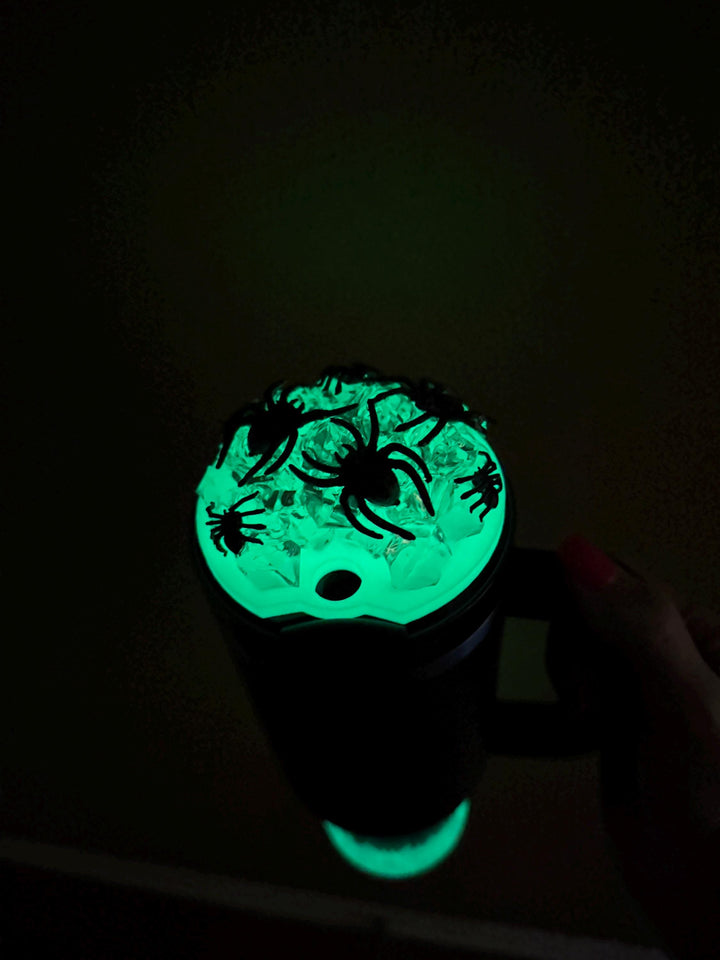 Multi Spider Glow in the Dark Halloween Spider Topper, Fits 30 40 oz Stanley Unique Gift, Spooky Season
