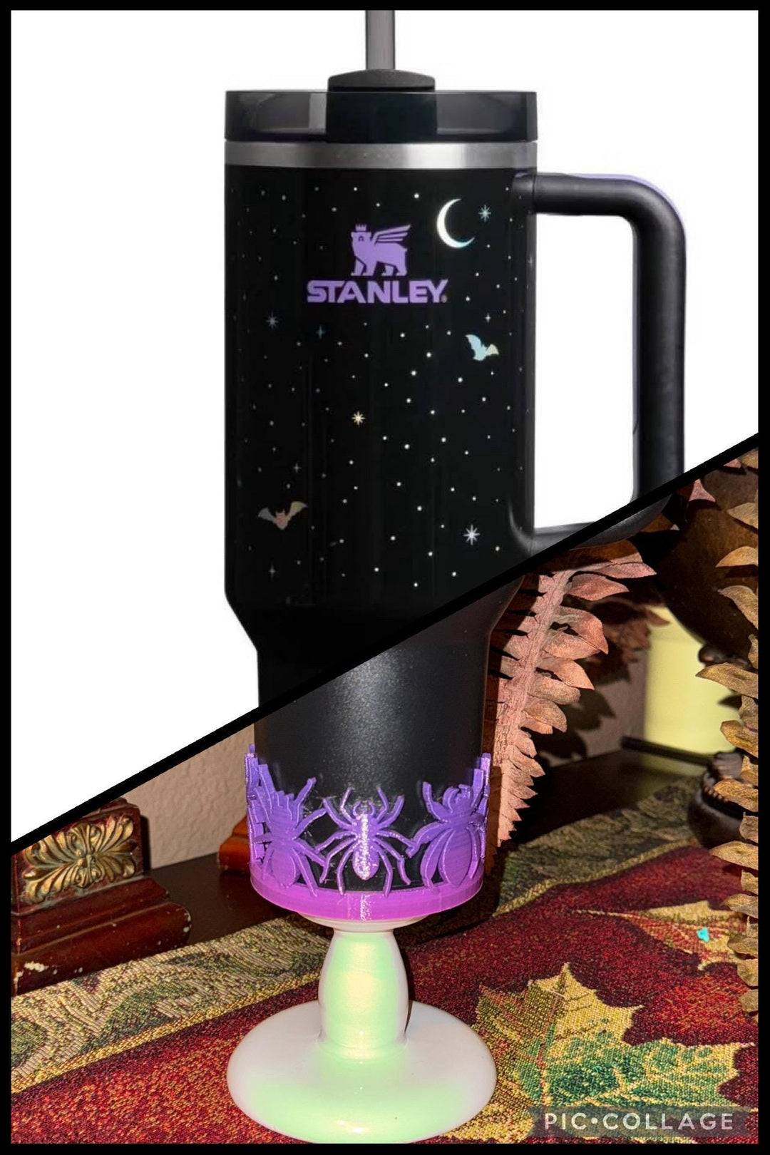 Purple Ombré Halloween Spider Boot, Cup Sleeve, Fits 30 40 oz Stanley Unique Gift, BEST SELLER