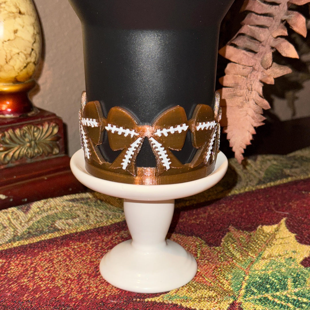 Football Bow Tumbler Boot, Straw topper buddy or slider, Sports Accessories, Protective Sleeve, Fit's Stanley and otherTumblers, HOT SELLER