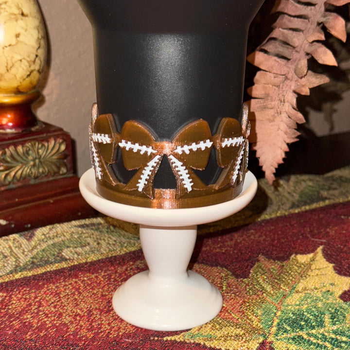 Football Bow Tumbler Boot, Straw topper buddy or slider, Sports Accessories, Protective Sleeve, Fit's Stanley and otherTumblers, HOT SELLER