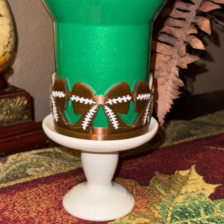 Football Bow Tumbler Boot, Straw topper buddy or slider, Sports Accessories, Protective Sleeve, Fit's Stanley and otherTumblers, HOT SELLER