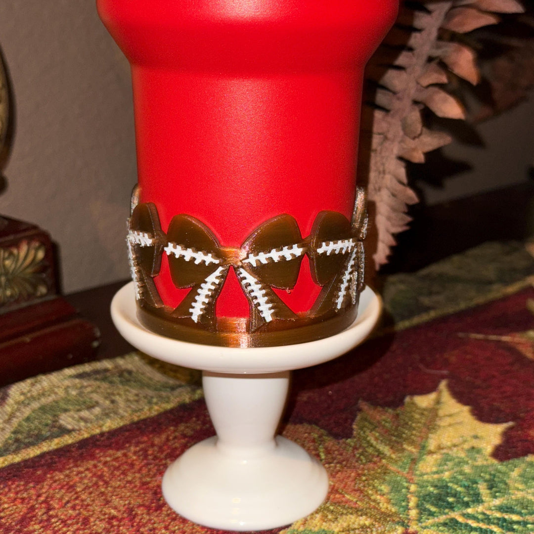 Football Bow Tumbler Boot, Straw topper buddy or slider, Sports Accessories, Protective Sleeve, Fit's Stanley and otherTumblers, HOT SELLER