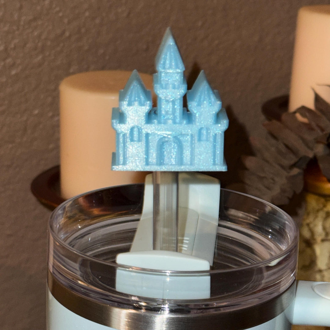 Fancy Castle for Princess Queen Tumbler Boot and Straw Topper, fits Stanley Tumblers, Unique Gift, Ice Frost Castle