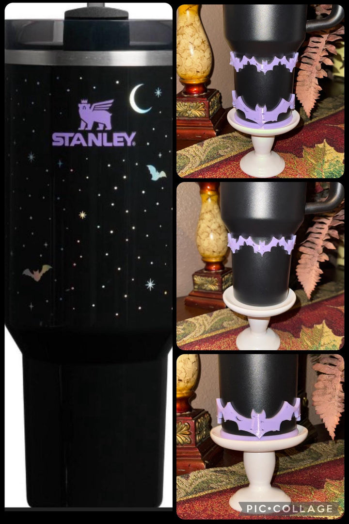 Spellcast Lavender Bat Tumbler boot or bangle, for Stanley 20 30 or 40 oz Tumblers, unique gift Halloween accessories