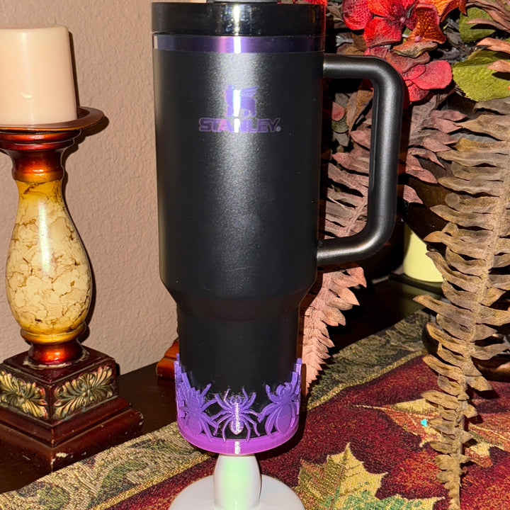 Purple Ombré Halloween Spider Boot, Cup Sleeve, Fits 30 40 oz Stanley Unique Gift, BEST SELLER