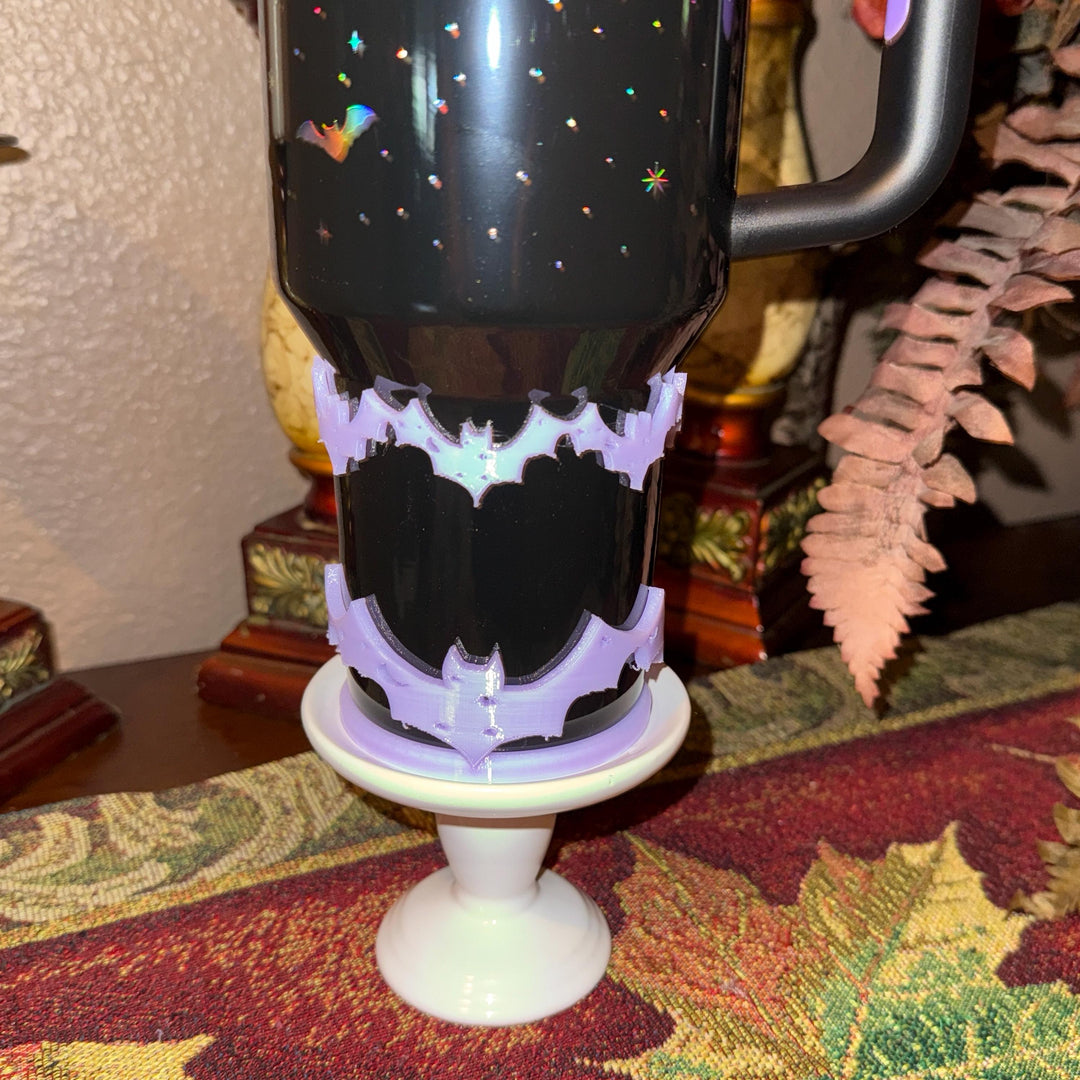 Spellcast Lavender Bat Tumbler boot or bangle, for Stanley 20 30 or 40 oz Tumblers, unique gift Halloween accessories